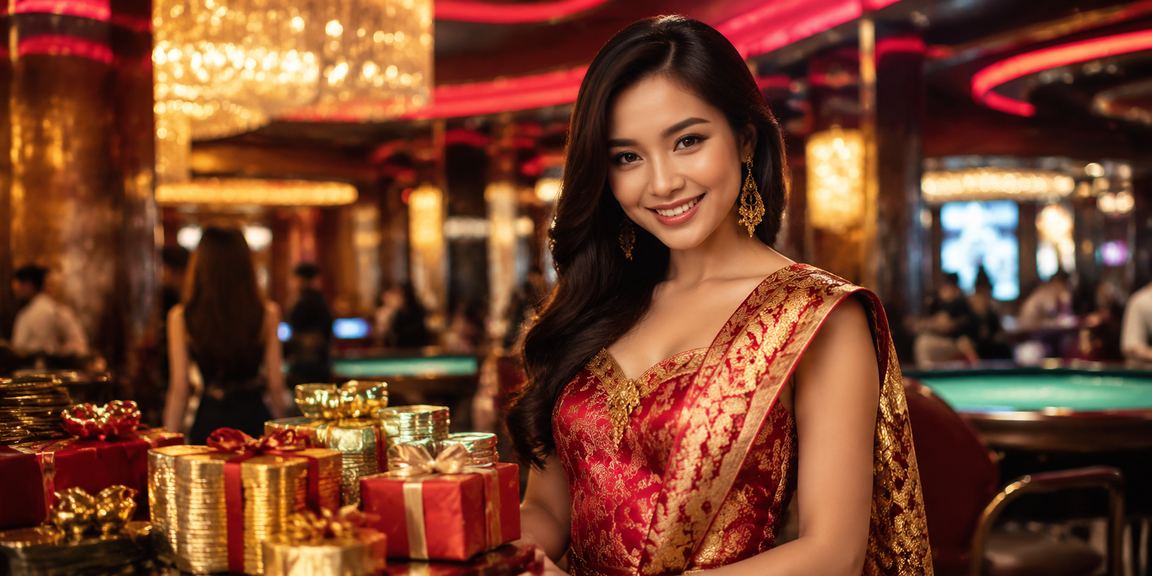 Tampilan layar betting dengan cahaya neon berwarna di malam hari