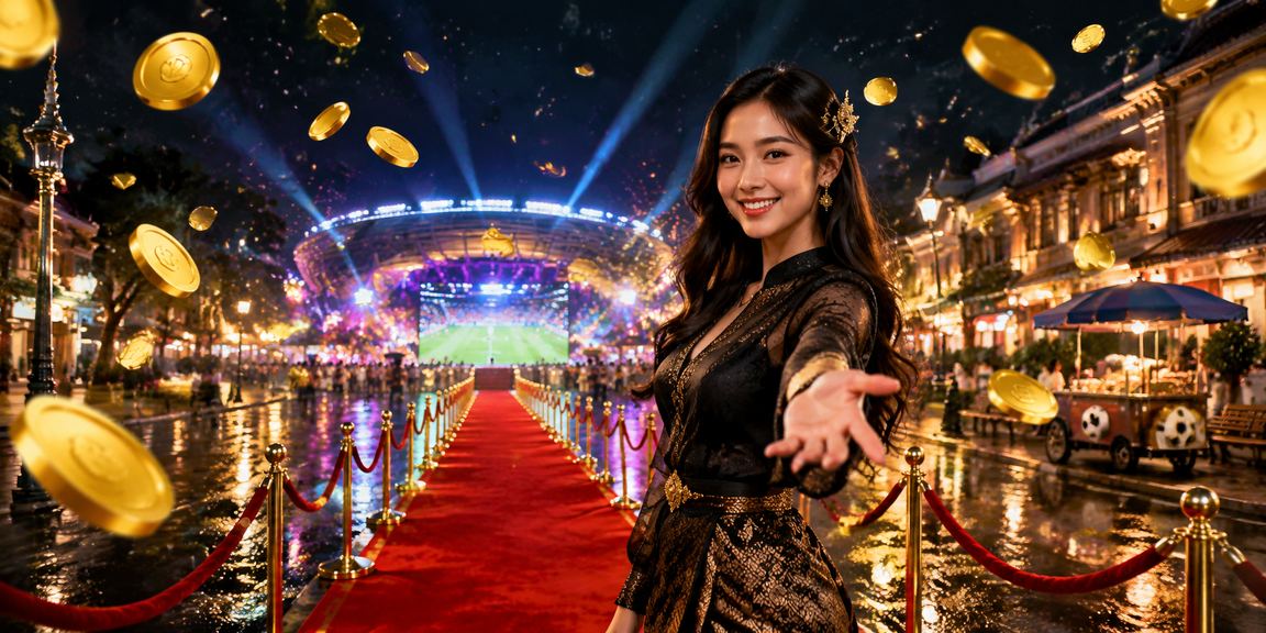 Model perempuan menikmati hiburan casino digital di Vietnam dengan pencahayaan mewah